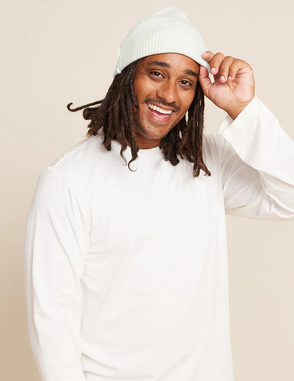 Boody Ribbed Knit Beanie (White)