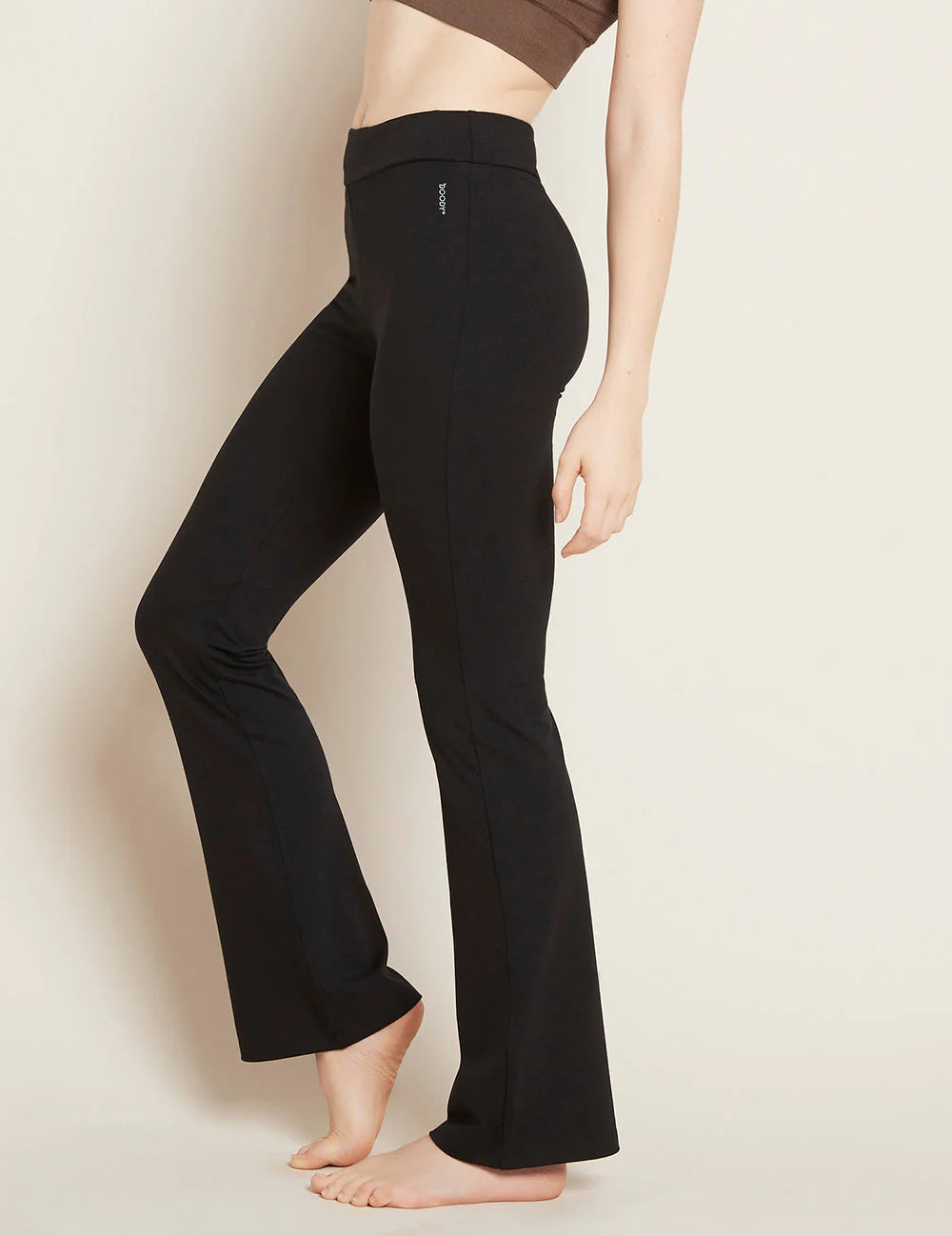 Boody High Waisted Flare Pant in Black (L)