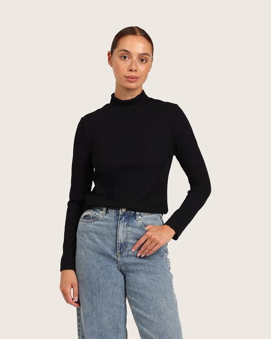 Boody Women's Ribbed Turtleneck Top